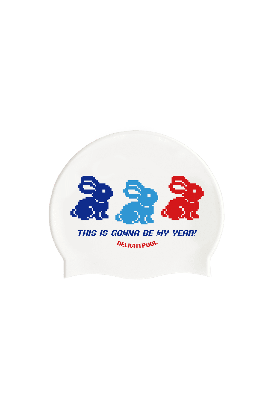 Triple Rabbits swim cap - Blue