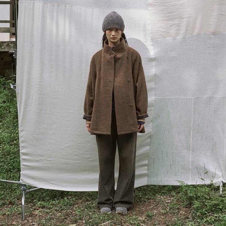 beika high neck coat (brown)