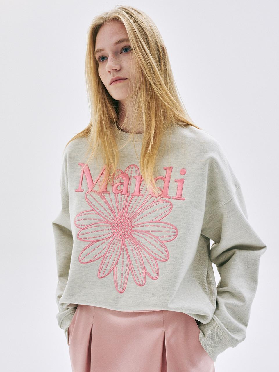SWEATSHIRT FLOWERMARDI NEEDLEWORK_OATMEAL PEONY