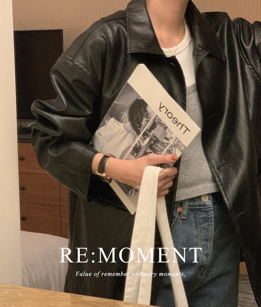 (7~10일소요) [RE:MOMENT] made.베를린 하프 레더자켓 2color!