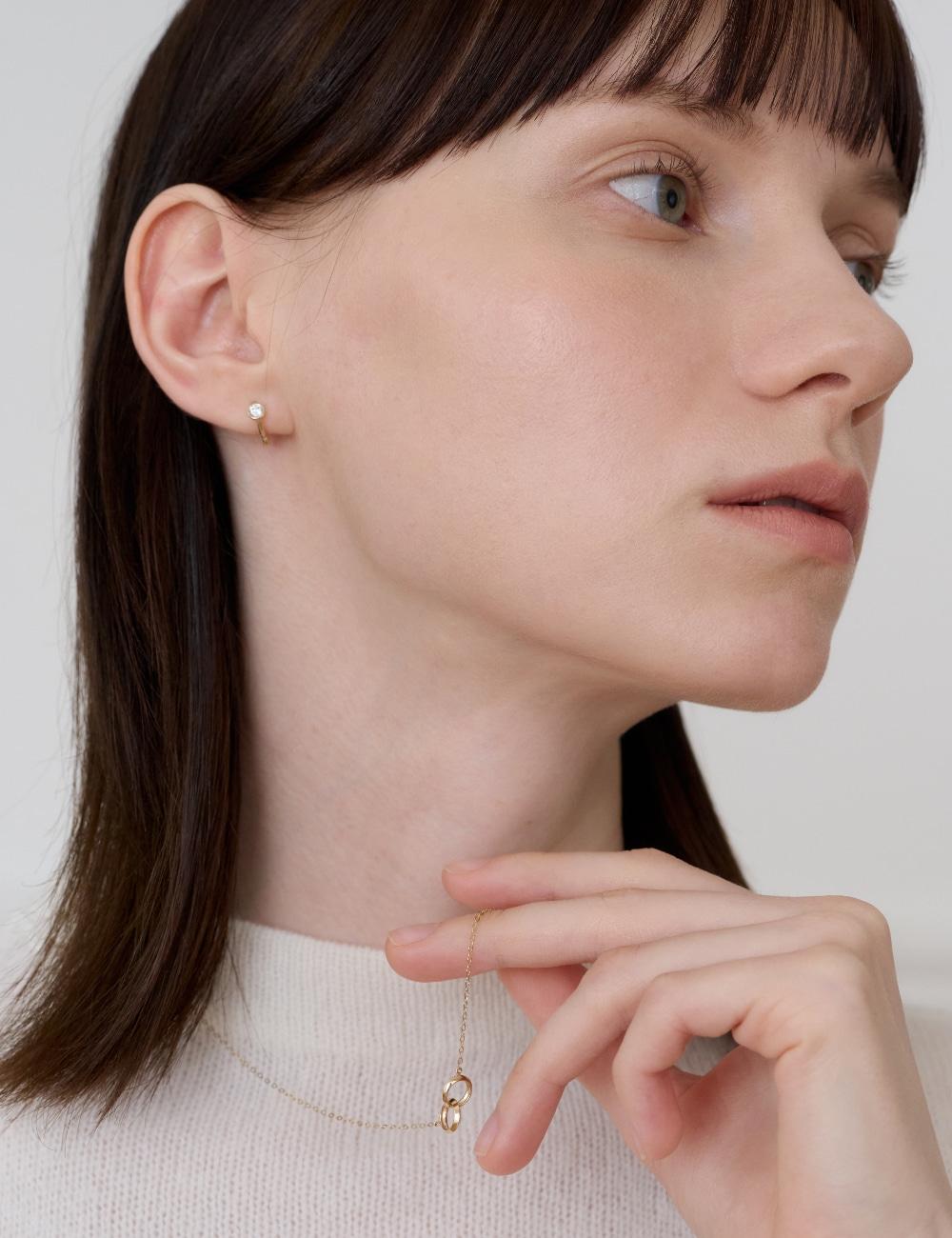 14k Eternity love ring necklace