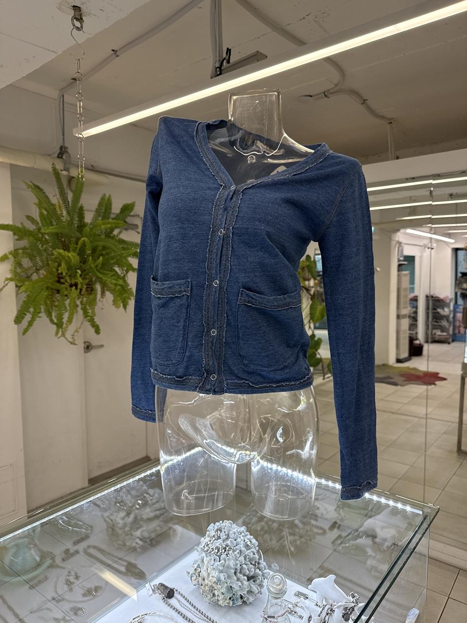 indigo rawcut cardigan