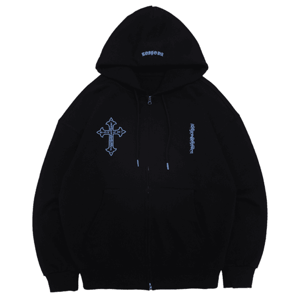 Koi Cross Zip Hoodie ver.1 (black)