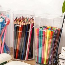 더리빙 책상정리 연필투명케이스 사각형 + 육각형 세트