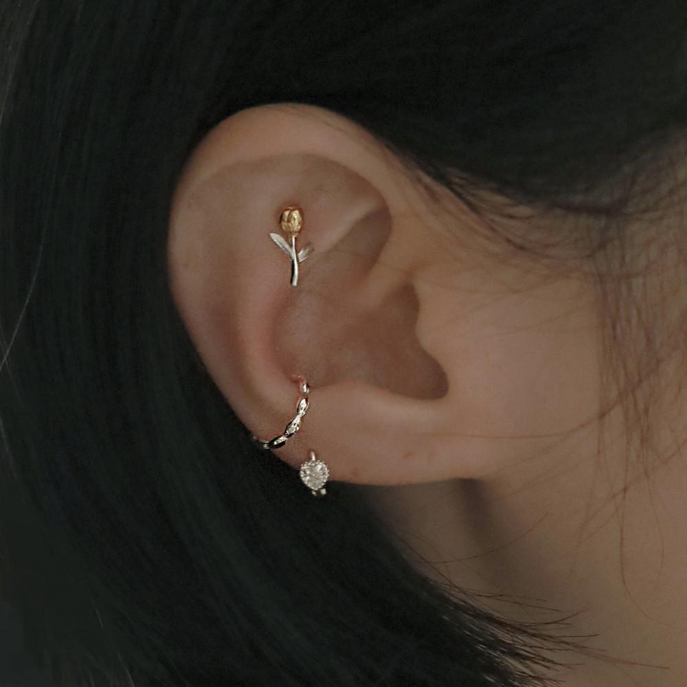 [silver925]튤립 가든 피어싱 이어커프 2종 모음