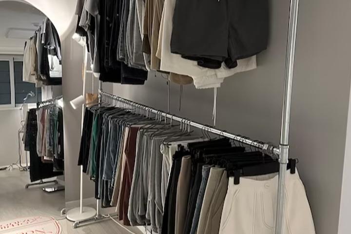 W08 파이프 행거 2단 고정식 이동식 창고 철제 시스템 붙박이장 헹거 구제