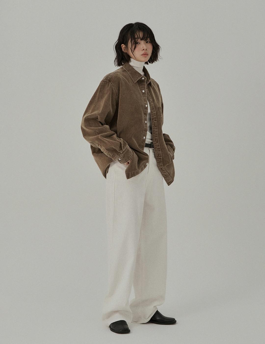 (woman) 피그먼트 코듀로이 오버셔츠_4Color