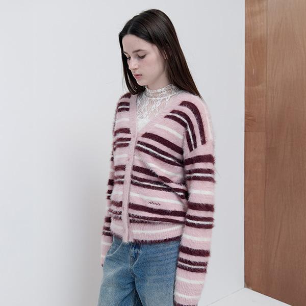 로라로라 FLUFFY LOOSE FIT CARDIGAN PINK