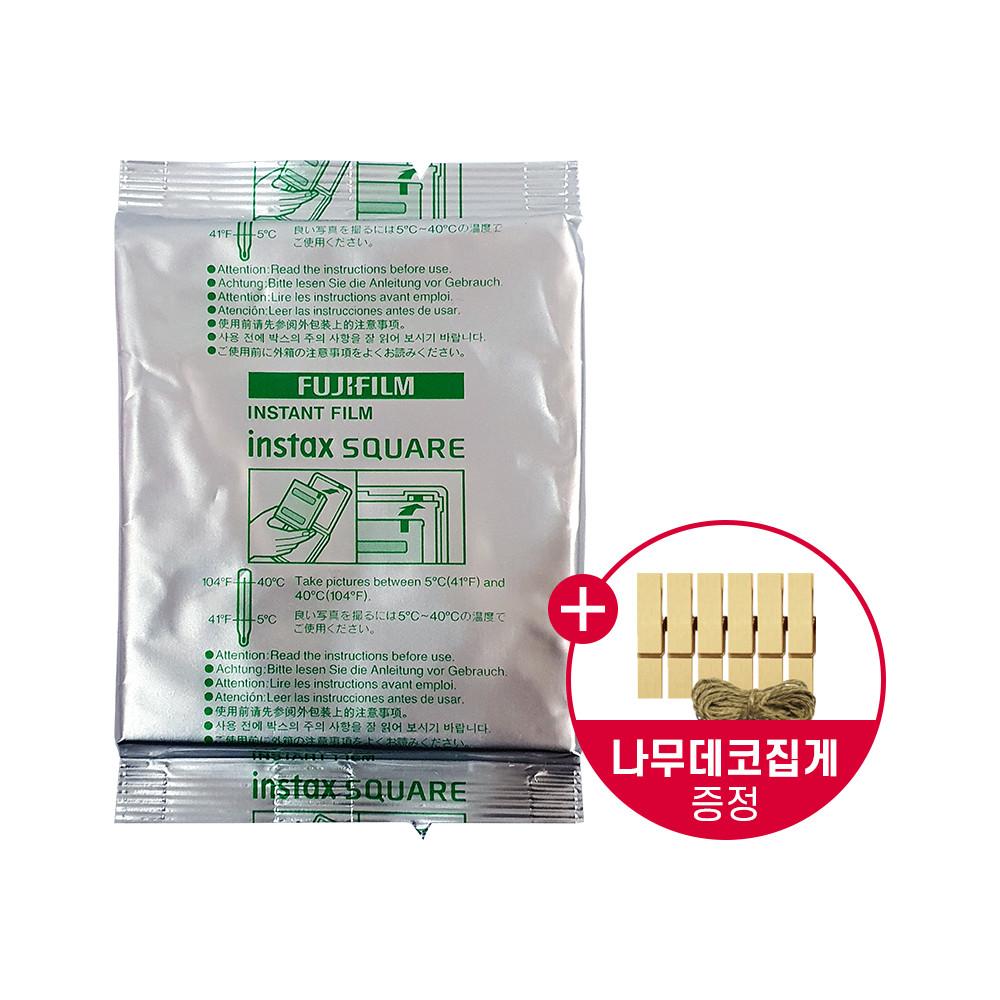 인스탁스 스퀘어필름 1팩(10장)+나무데코/폴라로이드 필름/스퀘어카메라 호환