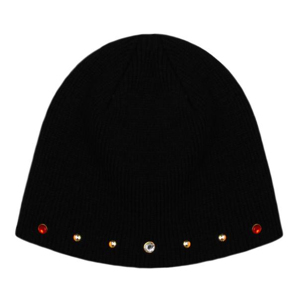 RINESTONE SHORT BEANIE (Black)
