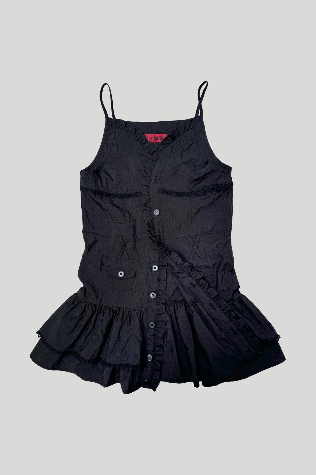 RUFFLE BUTTON DRESS