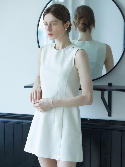 Doll pintuck midi dress - ivory