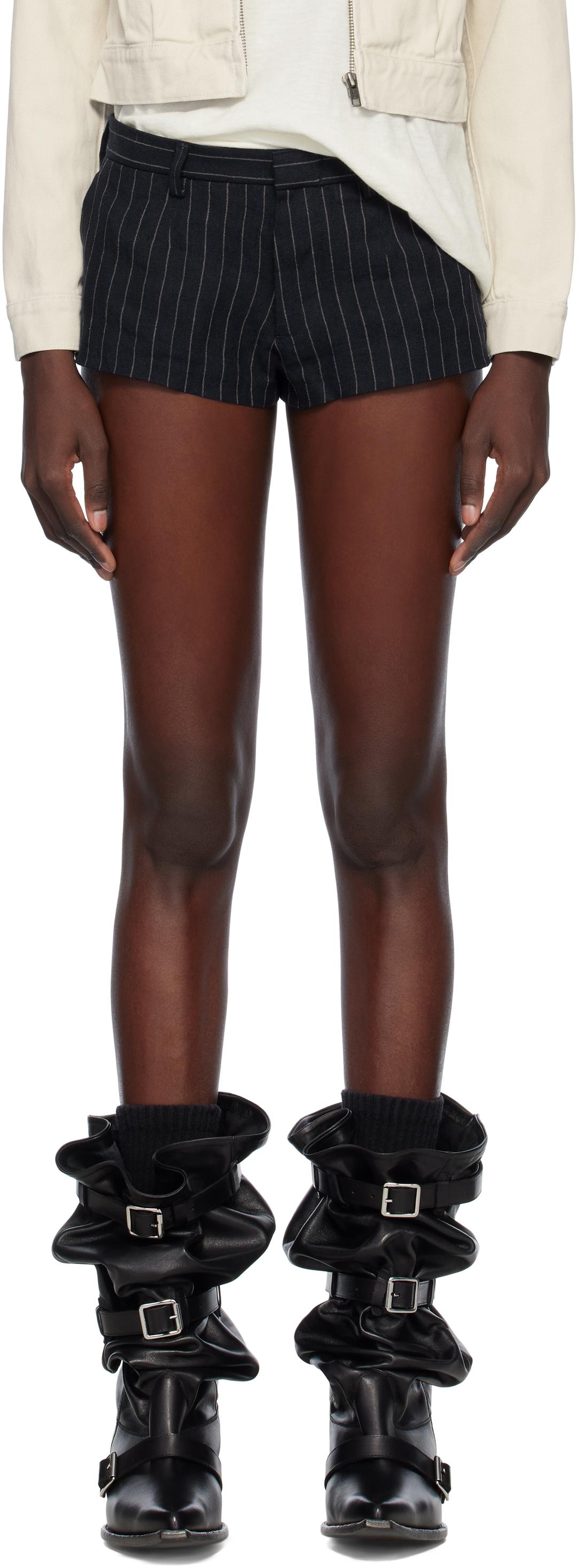 Navy Tailored Micro Shorts