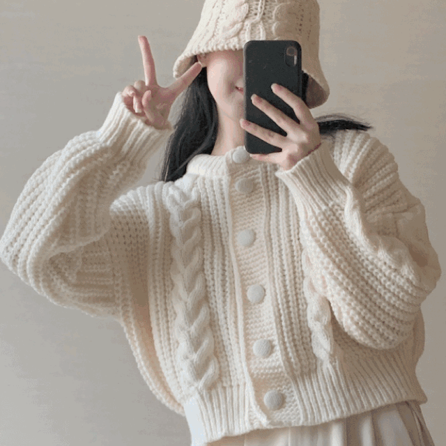 [러블리/도톰] 짜임좋은 모카 가디건