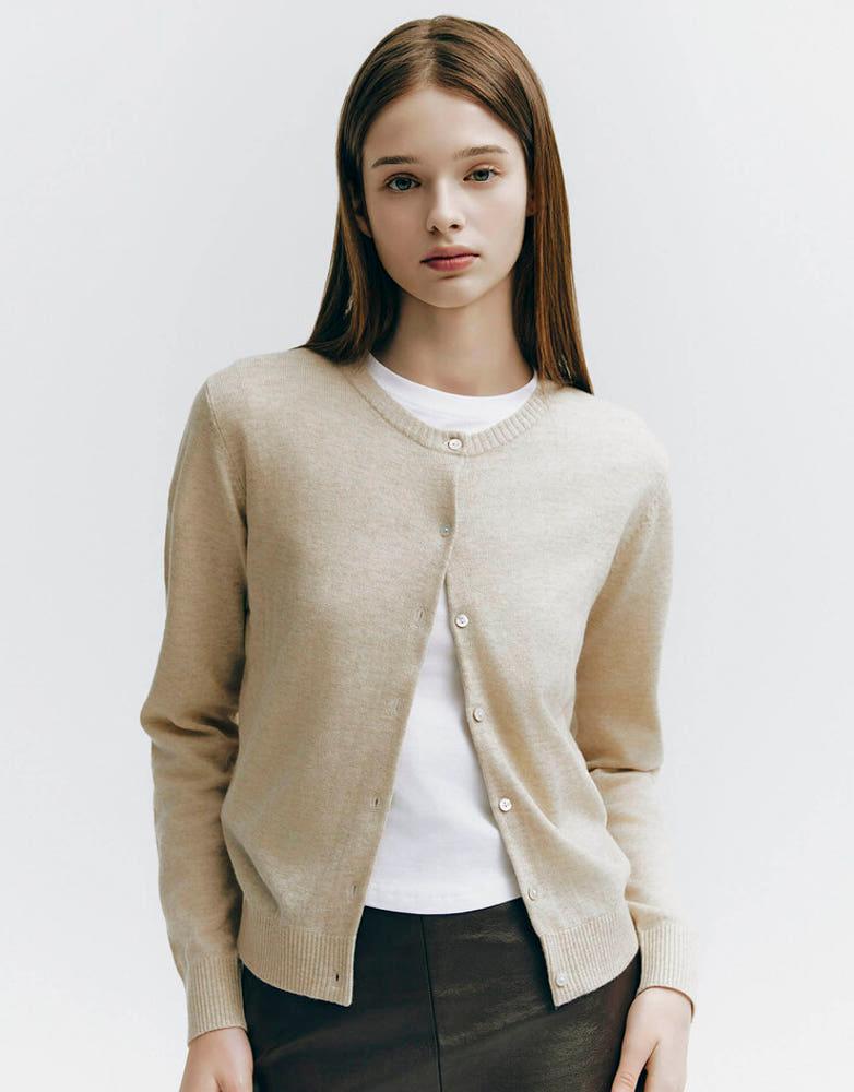 [최초가 49,800원][지오다노] 354905 울 크루넥 버튼 가디건 12GG (24fw)