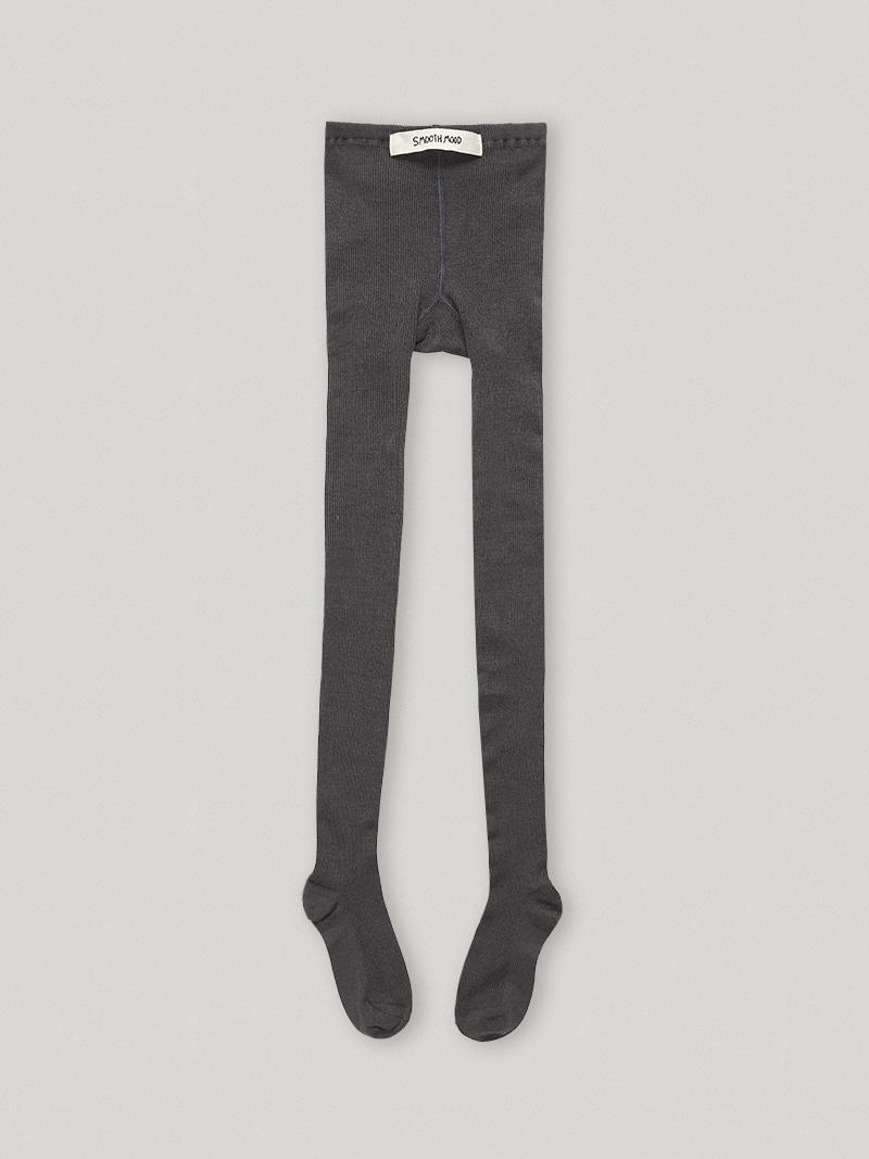 She Said Ribbed Tights Charcoal