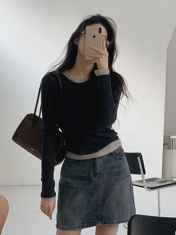 슬로우앤드 [💗여리핏] 앤시즌 레이어드 텐셀티셔츠 - 10 color