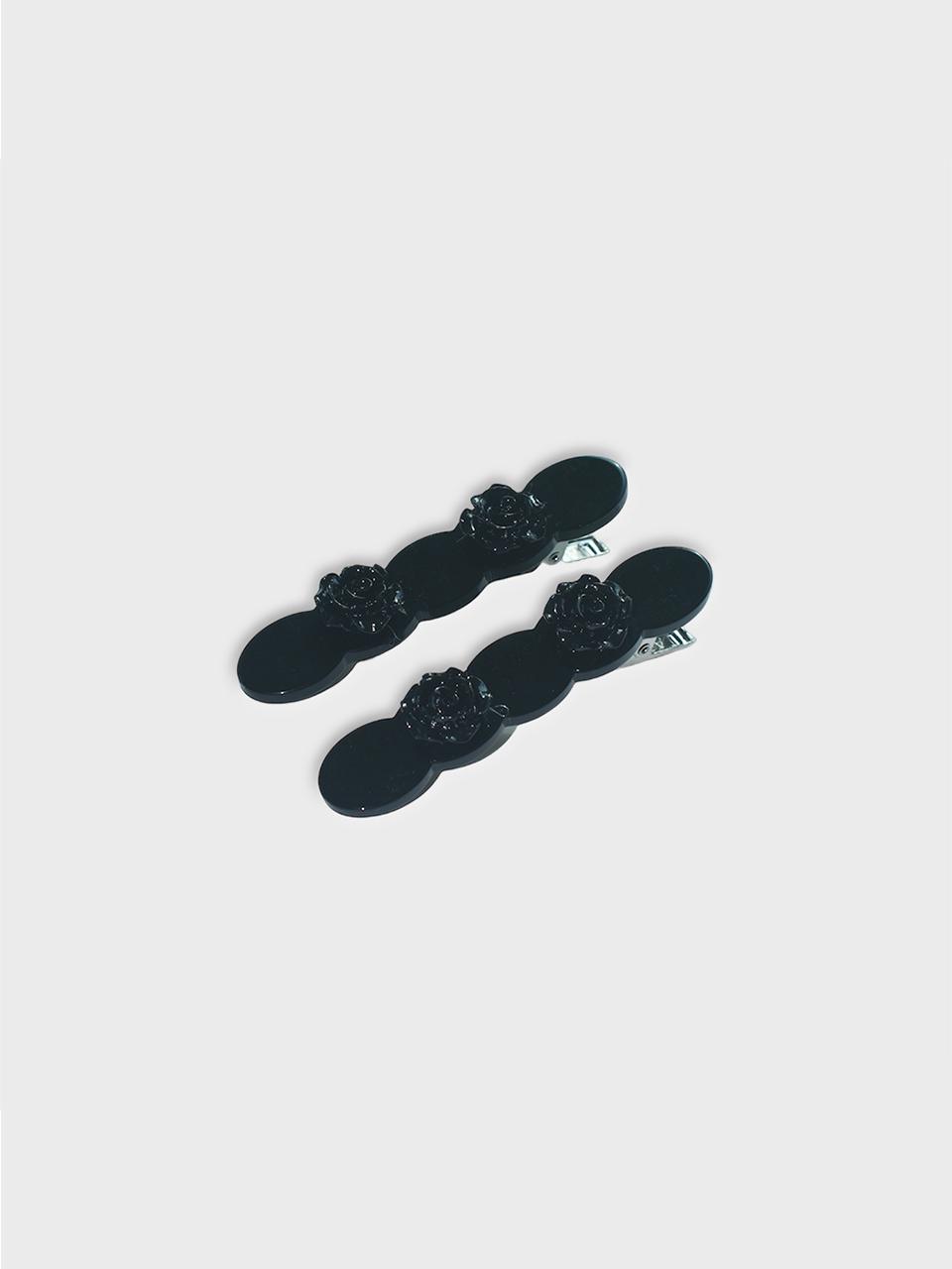 Field BLACK Flower HAIR PIN (2PCS 1SET)