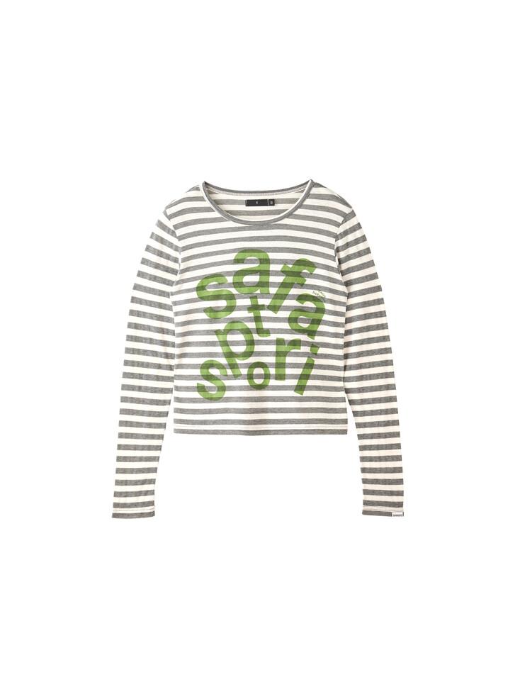 1/2 TICKETING STRIPE BORDER TEE (GREY)