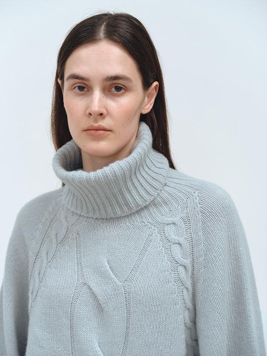 TFW RACCOON CABLE WHOLEGARMENT KNIT TURTLENECK TOP_3COLORS
