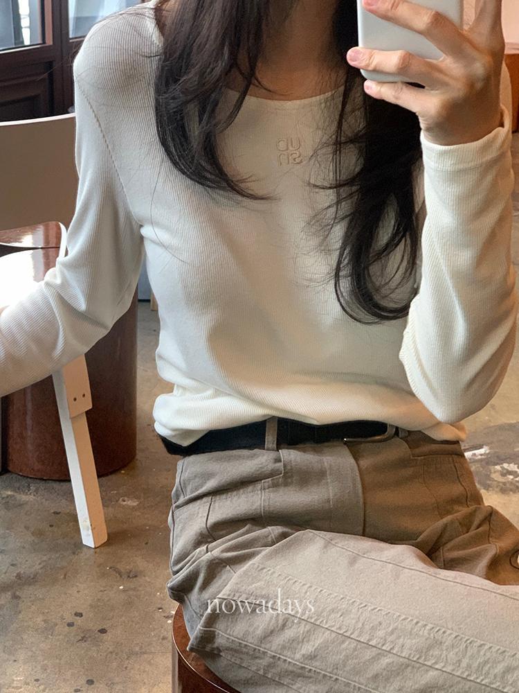 나우어데이즈 underson 언더슨 딥 니트 티셔츠 긴팔 라운드 데일리 t (3col)