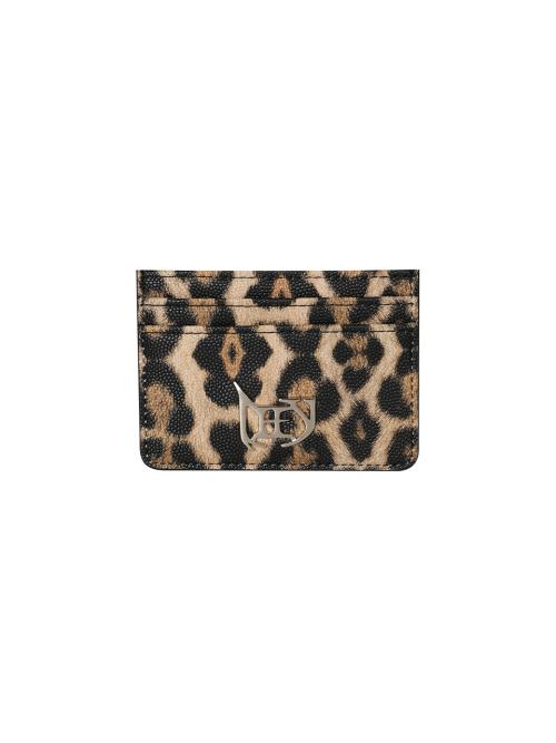 METAL LOGO CARD HOLDER LEOPARD