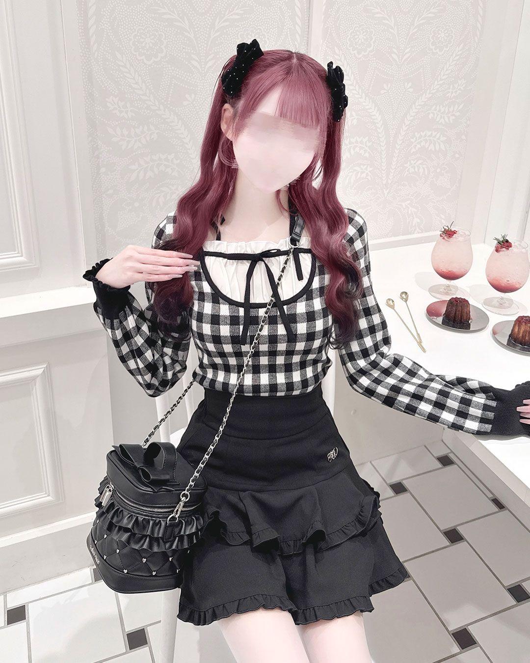 ストラップリボンギンガムチェックトップス ピンク | ファッション通販＆メディアMyColor ～マイカラー～