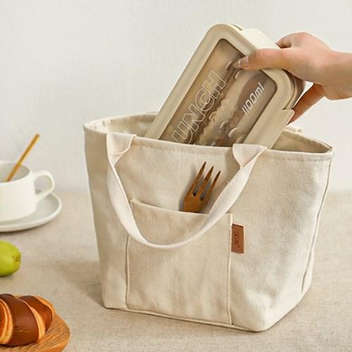 캔버스 보온보냉 도시락가방 런치백 2color