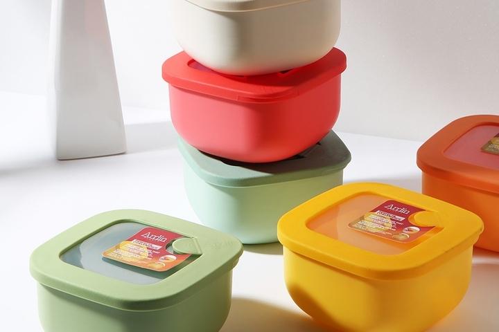 아르딘 완전 밀폐용기 냉장고 정리 반찬통 전자레인지용기 정사각 M