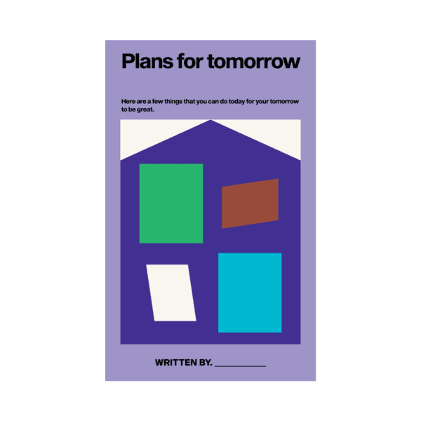 My Own Book - Plans for tomorrow