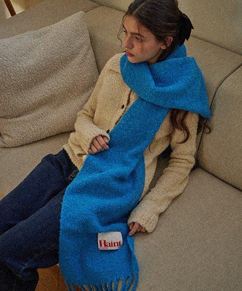 FLUFFY HEAVY WOOL MUFFLER_4COLORS_BLUE