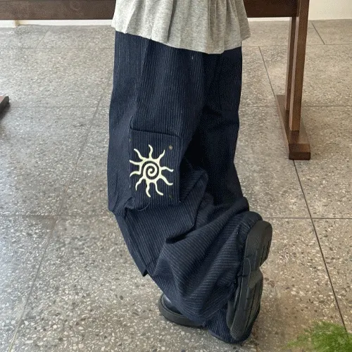 (주문폭주) 노츠 스트라이프 벌룬 데님 팬츠