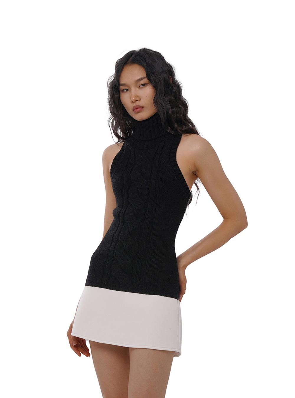 Turtleneck Patchwork Dress (2color)