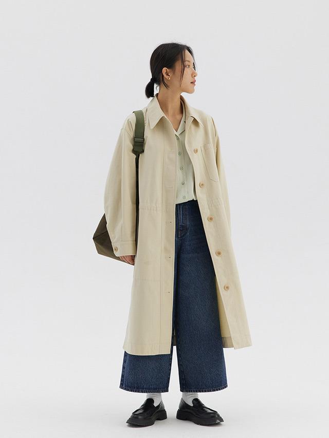 STILLWALKING 오버핏 싱글 트렌치코트 (2 컬러)