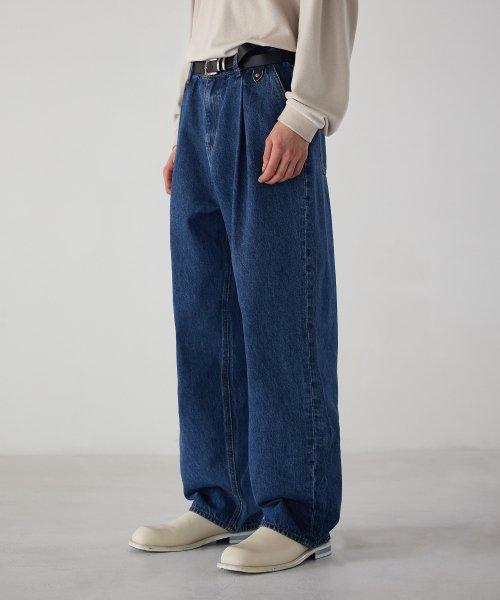 Proper Wide Denim Pants - Mid Blue