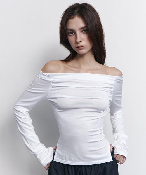 Seni Long Off-Shoulder Top (White)