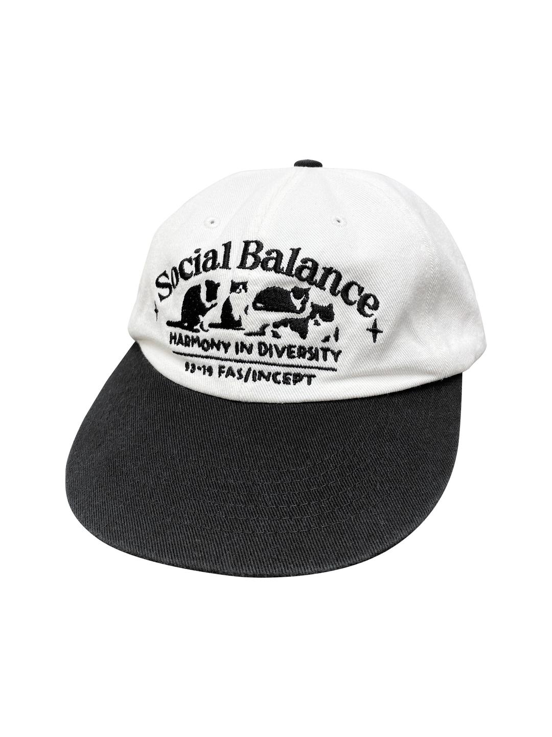 Social Cats Washed Cap White