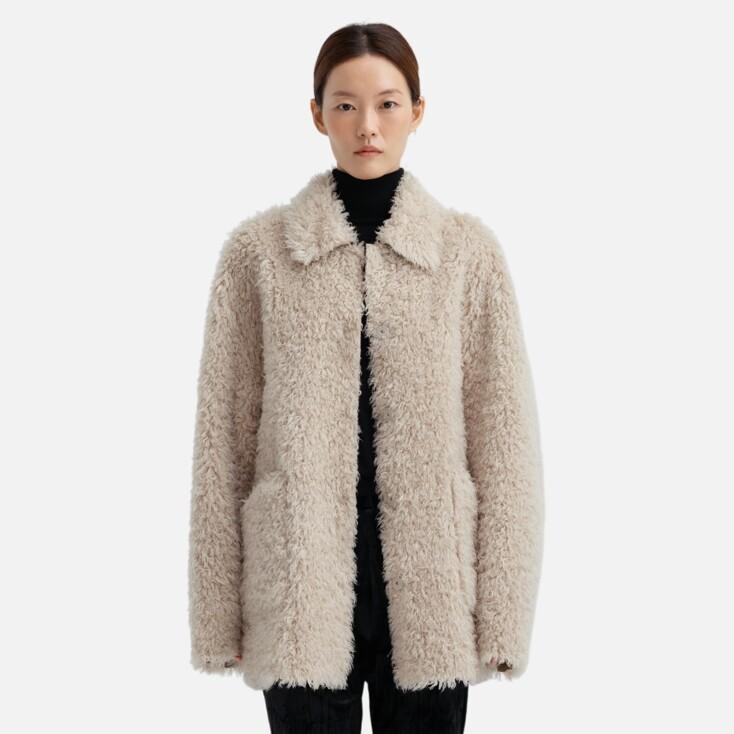 Shearing Fur Jacket (Ivory)