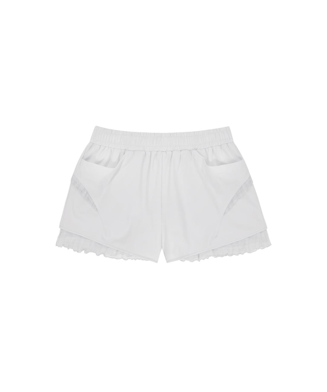 Reversible Plaid Track Shorts / White