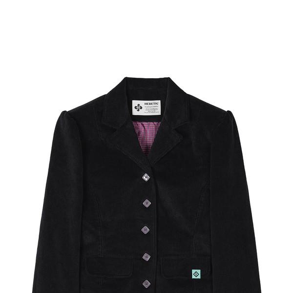 BUTTON BACK CURVE CORDUROY JACKET / black