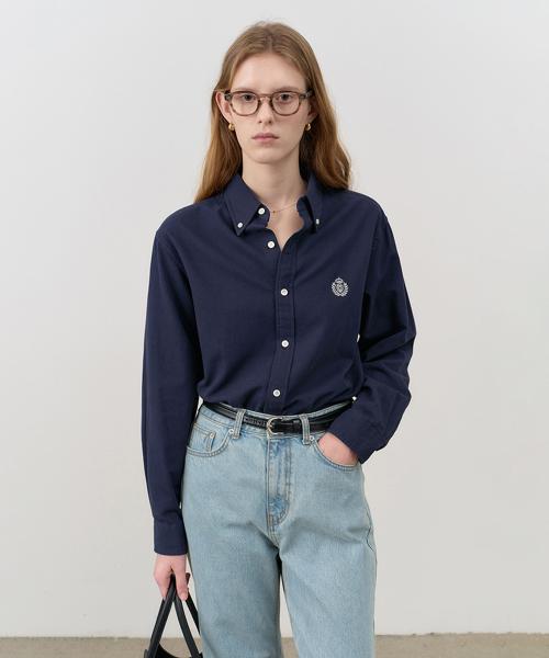 던스트 포 우먼(DUNST FOR WOMEN)  UNISEX CLASSIC BOYFRIEND SHIRT NAVY_UDSH4C103N2 - 사이즈 & 후기 | 무신사