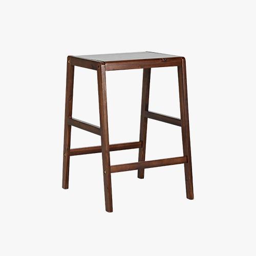 에이든 원목 사각 바 스툴 - 브라운