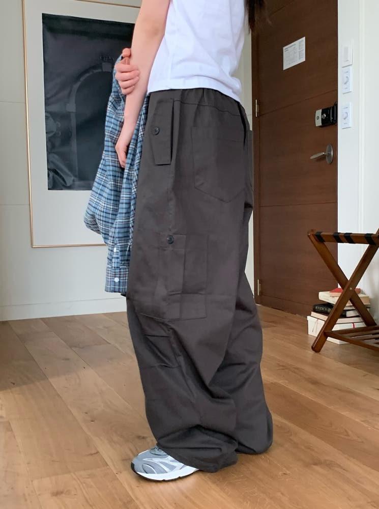 벤트 데일리 밴딩 카고 와이드 팬츠 [3col]