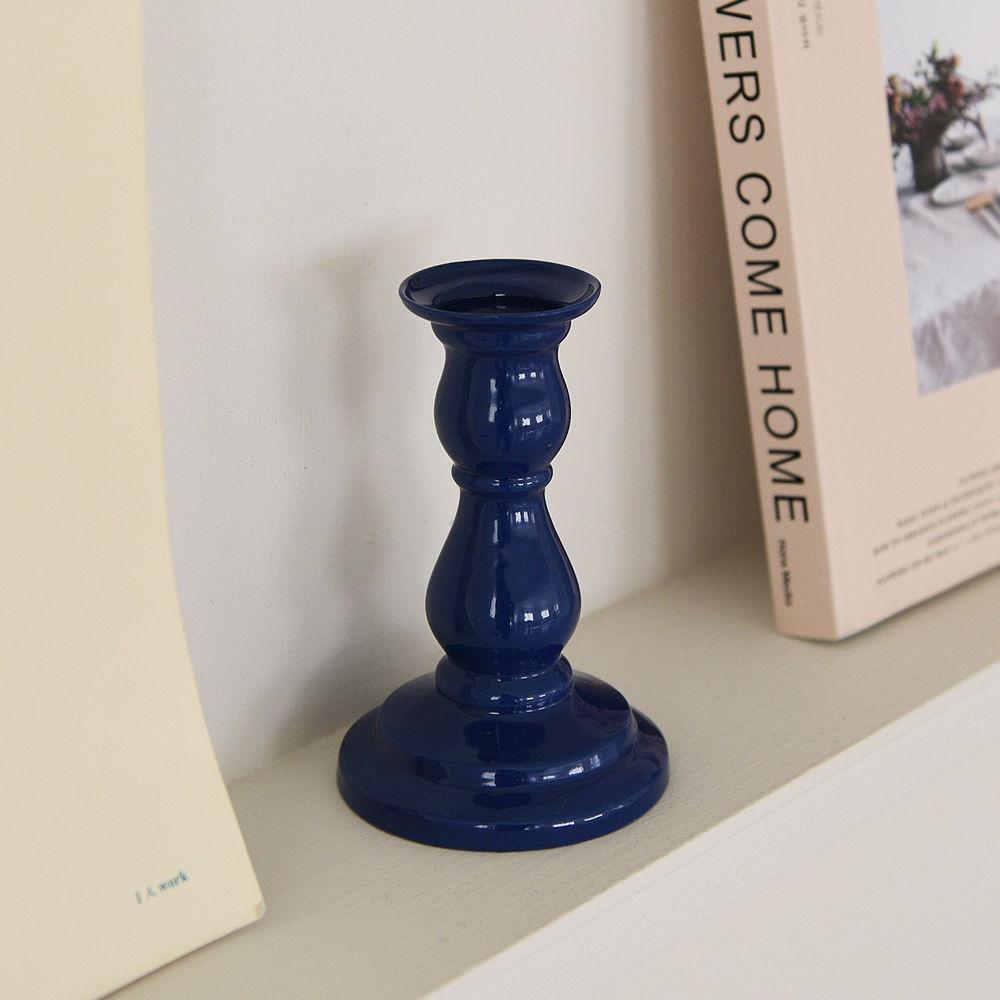Ceramic candle holder (Cobalt blue)