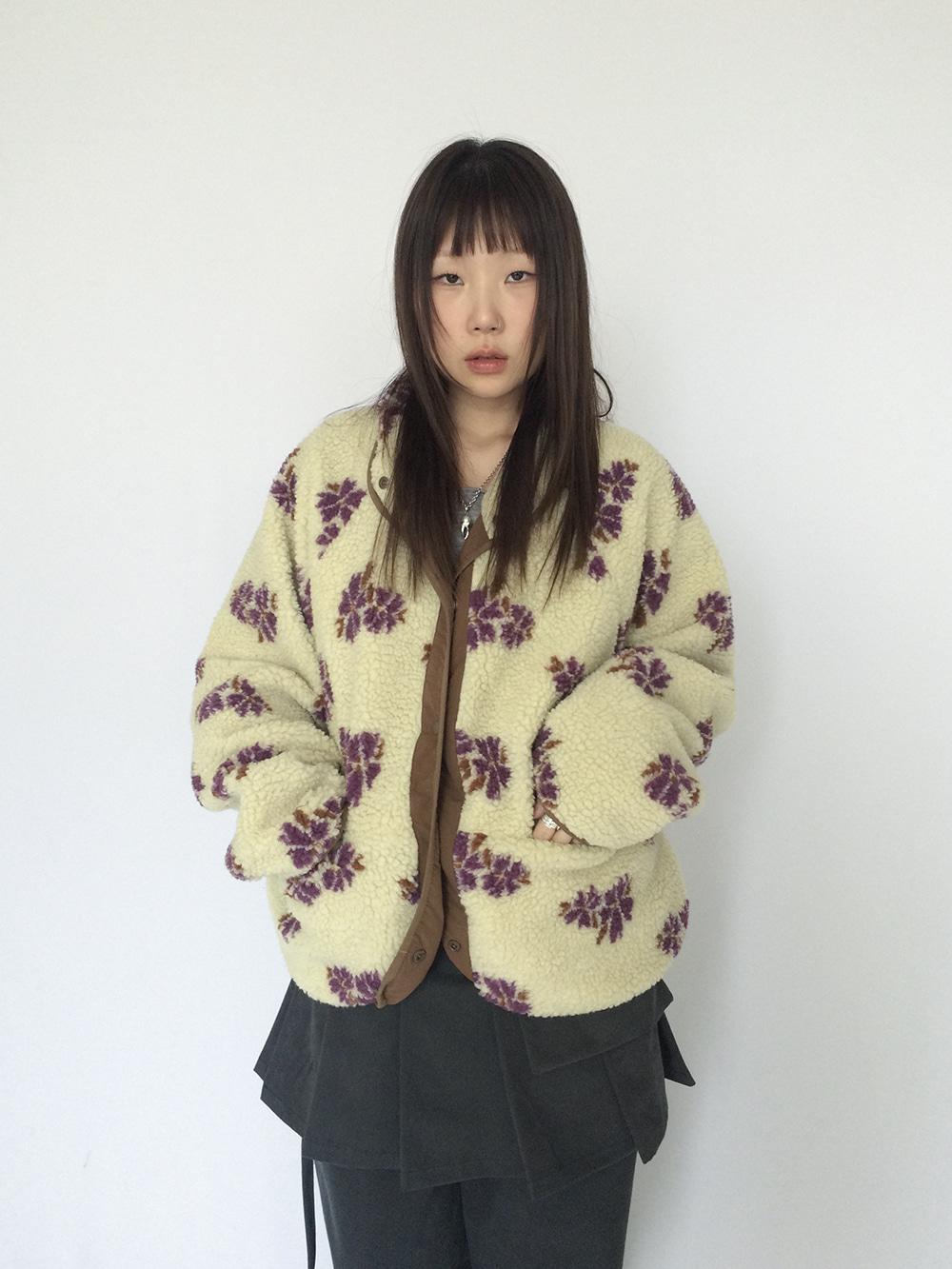 치리리 flower dumble fleece padding jacket 플라워 덤블 플리스 패딩 자켓
