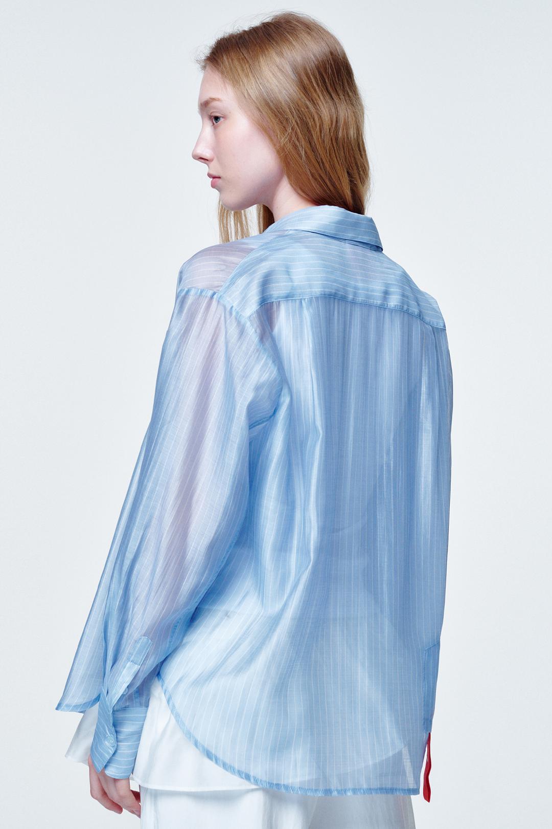 See through shirts Sky blue