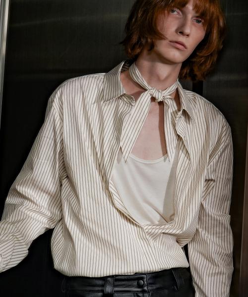 코튼 스트라이프 셔츠[Ivory(UNISEX)]_UTS-FS55