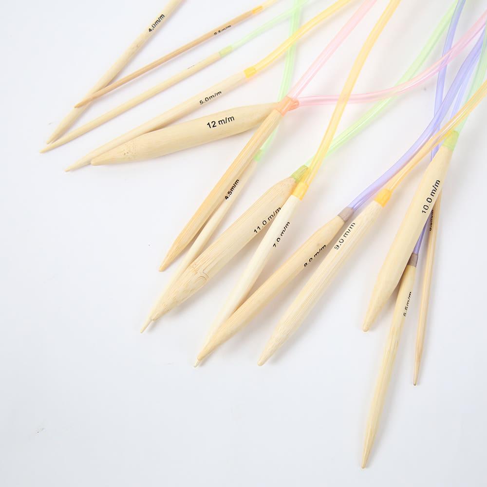 앵콜스 나무대바늘,대나무줄바늘 둘레바늘 40cm줄바늘 (13사이즈) 2.5-12mm