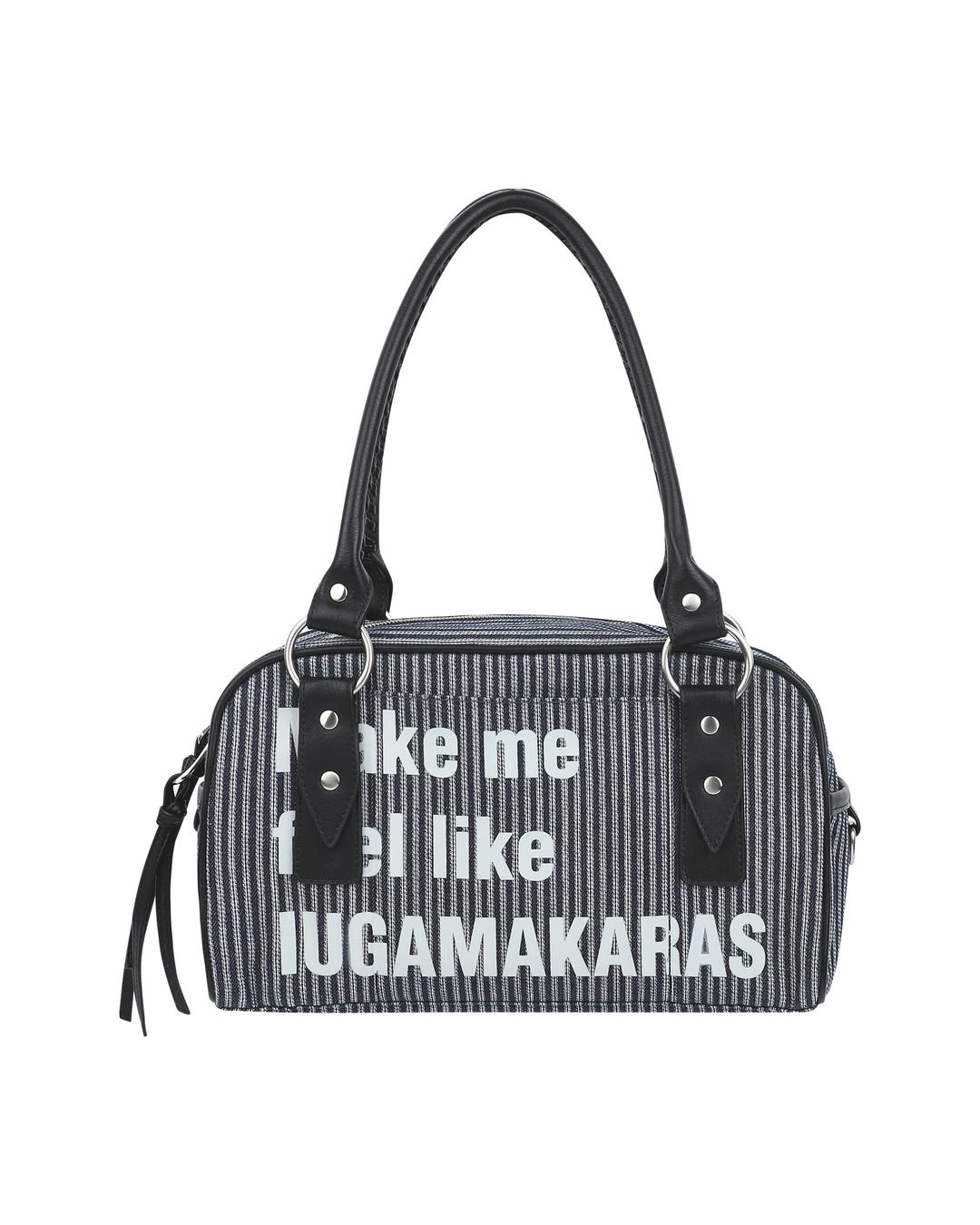 Striped Typography Bowling Bag