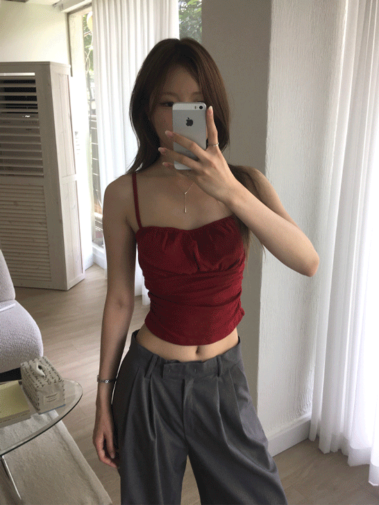 미뮤즈씨 [캡내장] miel shirring sleeveless